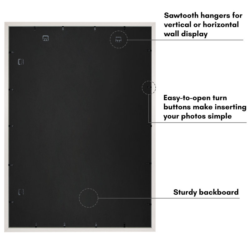 Americanflat Picture Frame - Frame with Mat - Wide Molding - Shatter-Resistant Glass, White, 28" x 40"