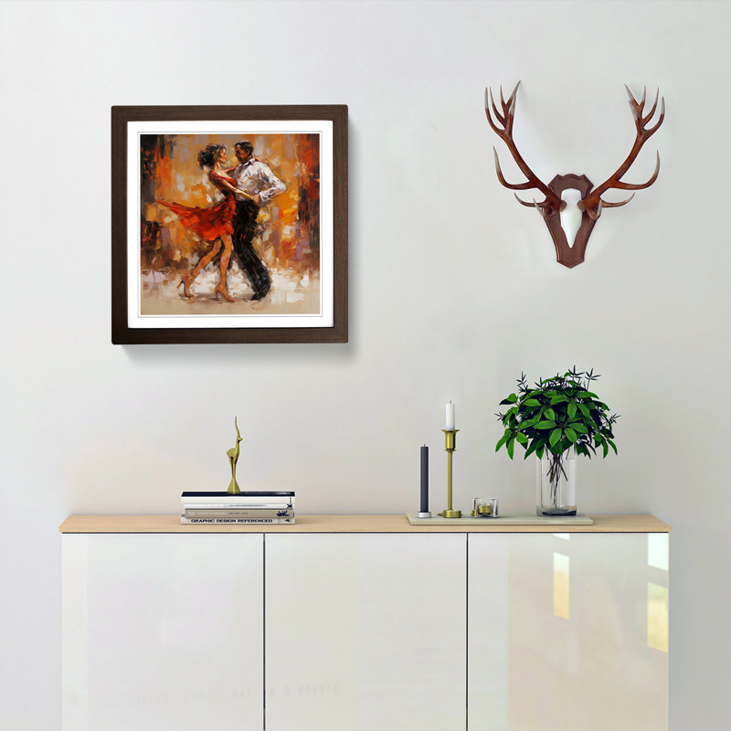 Single Picture Frame Print on Wood, Walnut