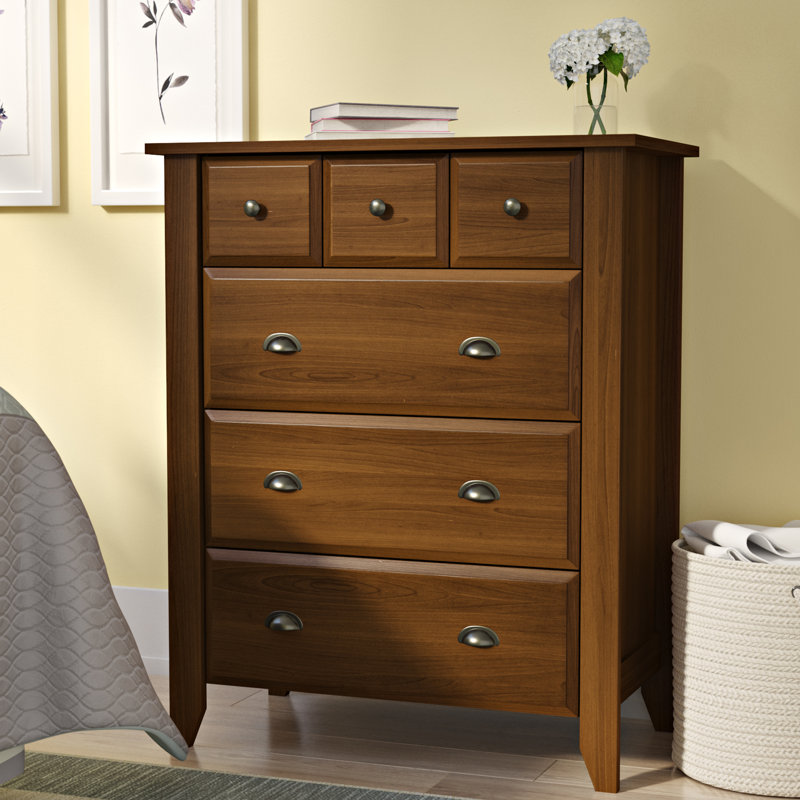 Deundray 34.75'' W 4 - Drawer Dresser, Oiled Oak