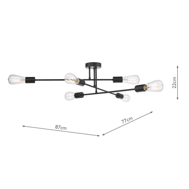 Winside Semi Flush Mount, Black