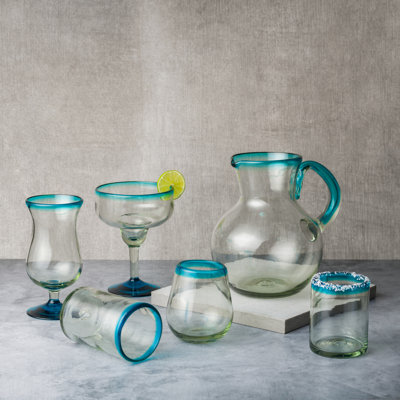 Rim Pitcher Handblown Mexican Glass