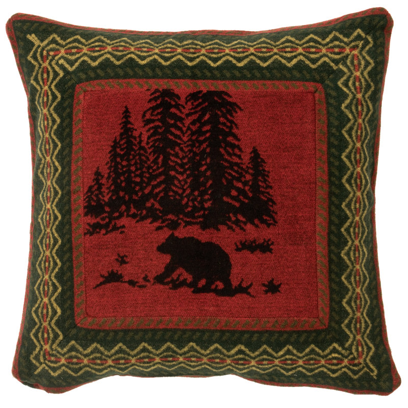 Housse de coussin Wooded River Bear 26 x 26, Euro, Wildlife, Européen