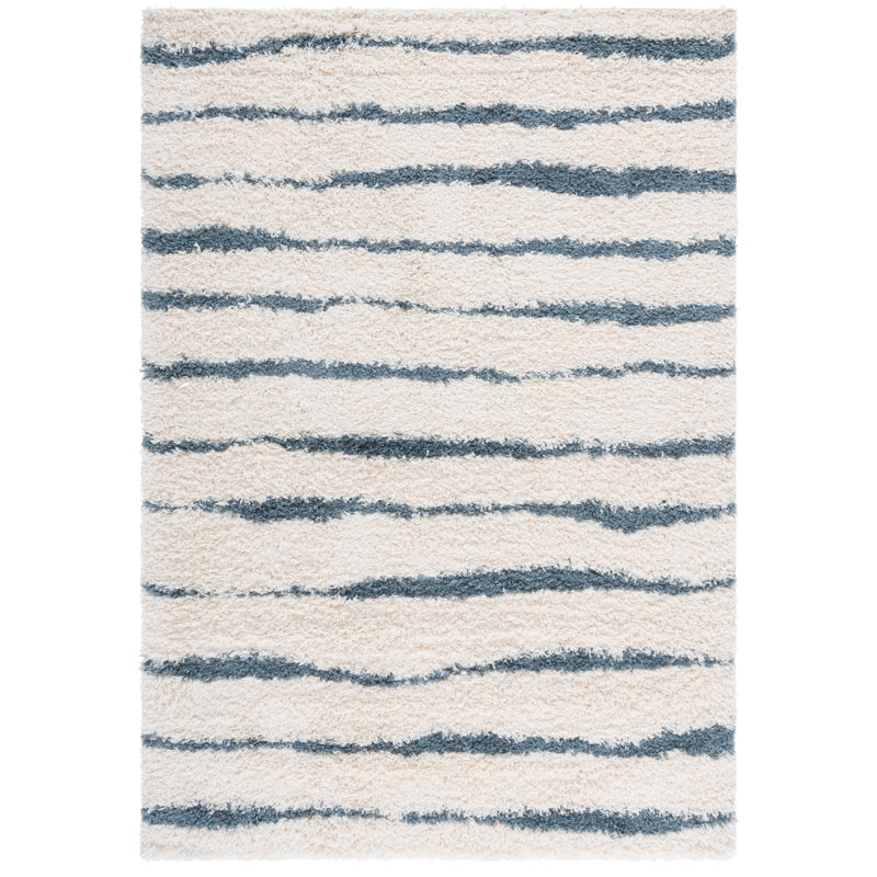 Evgeniy Venus Shag 600 Performance Striped Rug, Rectangle 5'3" x 7'6"