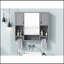 Armoire de rangement murale moderne 35 po x 28 po, armoire de salle de bain avec miroir, armoire à pharmacie avec barre à serviettes Modern-877439331