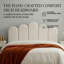 Lit plateforme glamour à panneaux festonnés, revêtu de velours et doté d'un rangement intégré, taille standard, couleur crème-360704814-367500875
