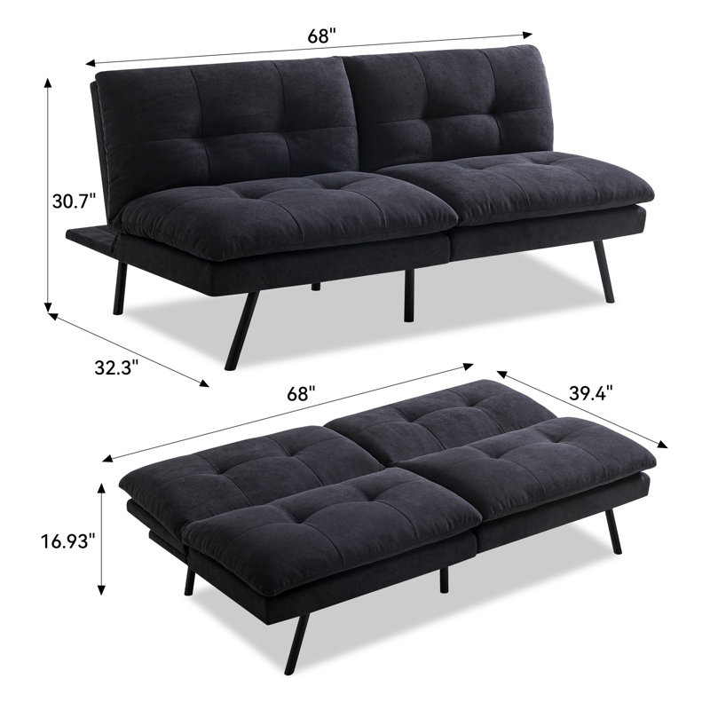 Gaylin Upholstered 68'' Reclining Sleeper Sofa