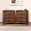 Rustic Three Drawer Reclaimed Solid Wood Farmhouse Nightstand Set Of Two