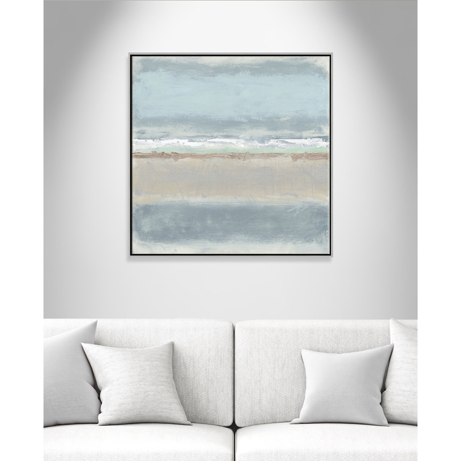 Dandelion "Serenity II" Painting by Filippo Ioco, 45" H x 45" W x 2" D, Silver
