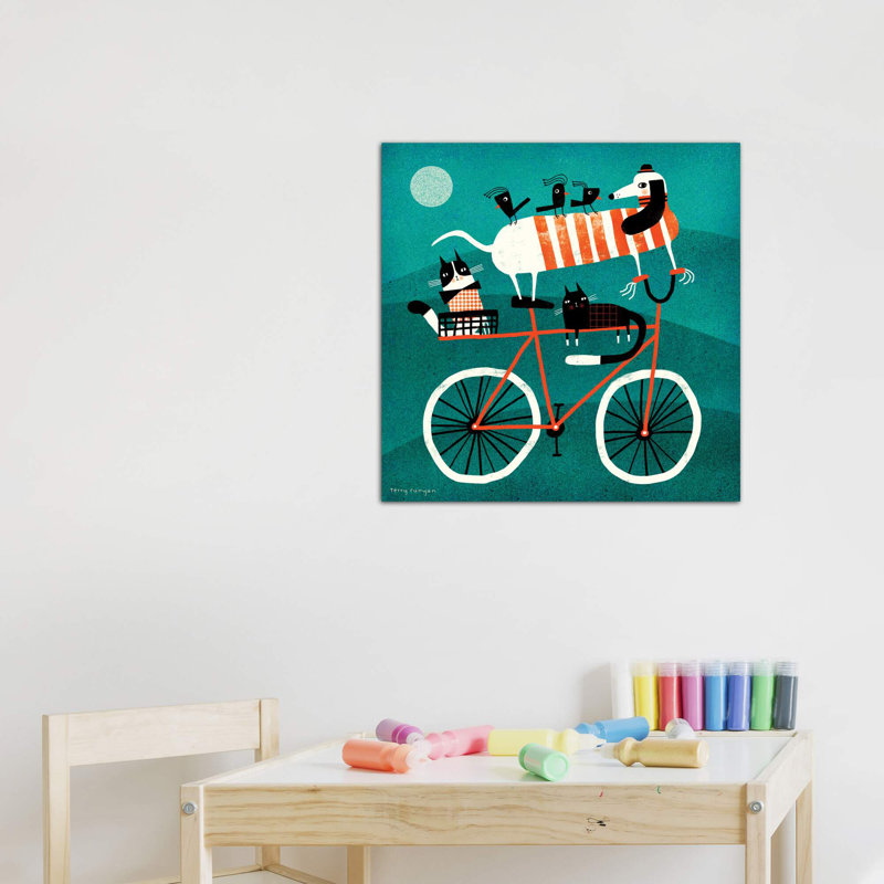 «Bike Journey» par Terry Runyan - impression, Toile tendue, Pas de tapis, H 37 po x l 37 po x P 1,5 po