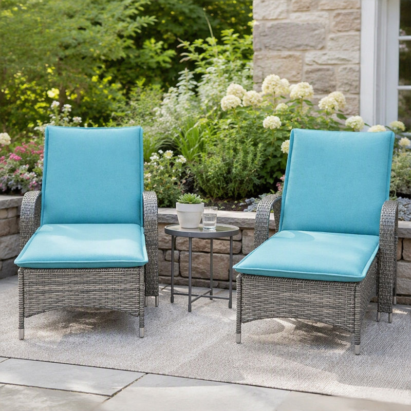 Ensemble de coussins de chaise longue, ensemble de 2 coussins de salon pliables