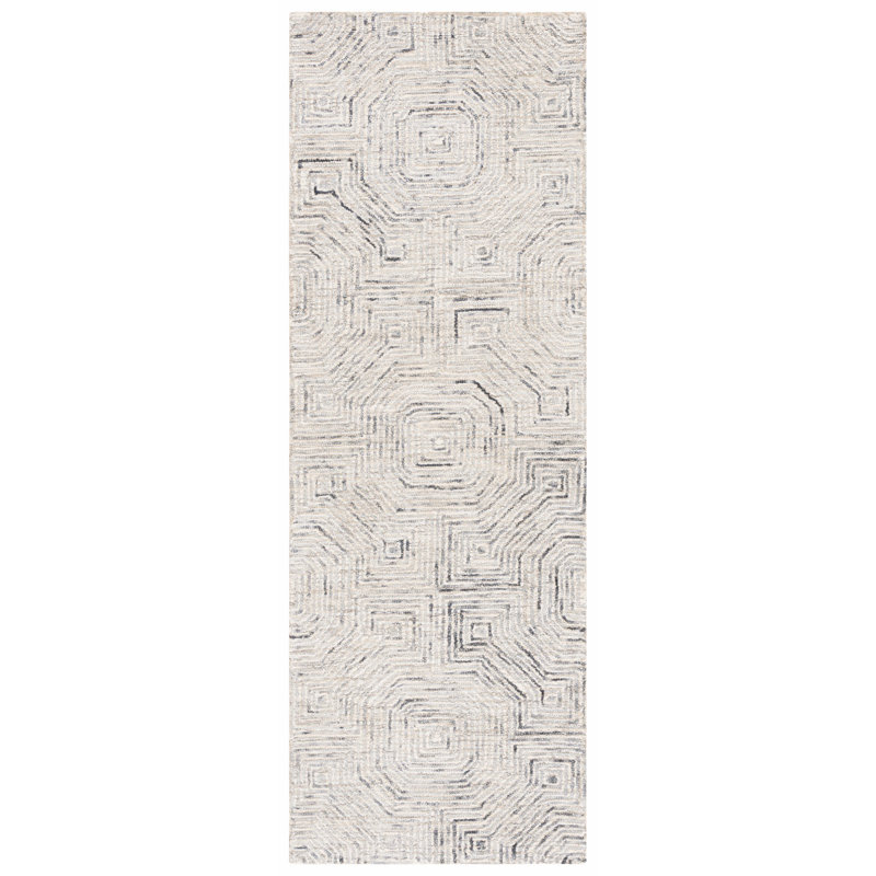 Deyoung Hand Tufted Wool Geometric Rug, Runner 2'3" x 7'