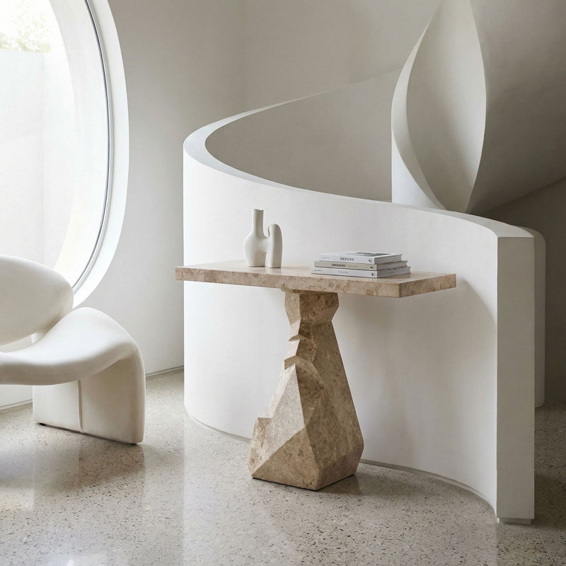 Tilden Console, Marble, White