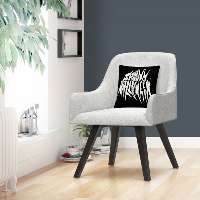 Coussin décoratif en métal ABC Spooky, Noir / blanc