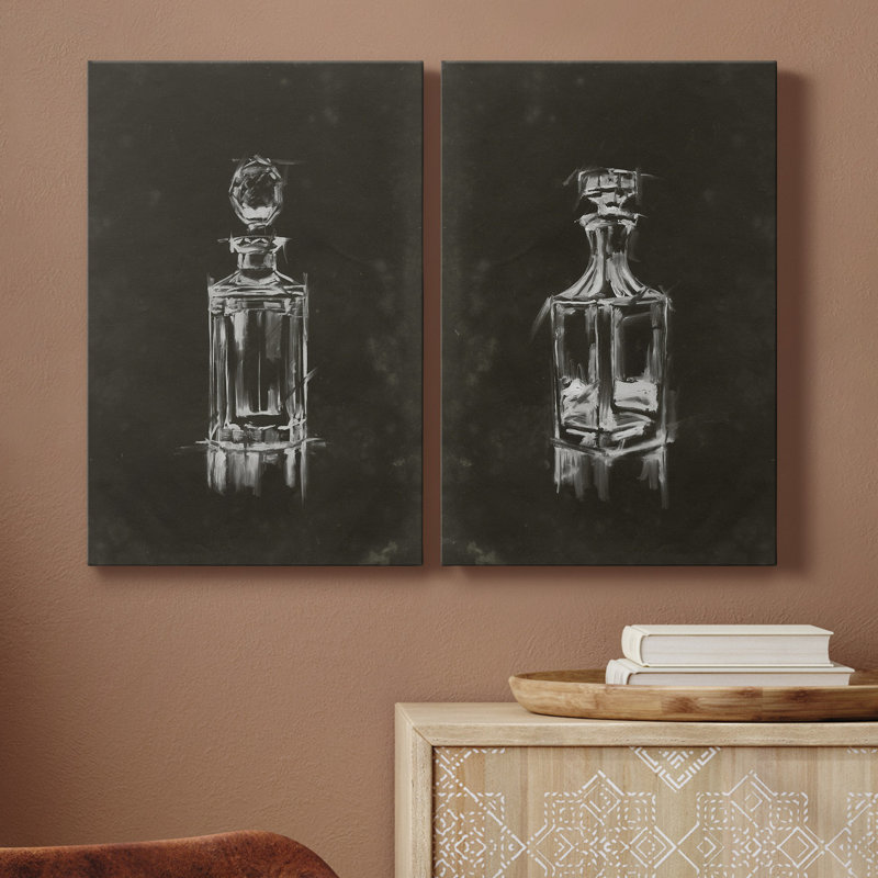 Crystal Barware I - Toile tendue avec châssis de qualité supérieure, prête à être accrochée, H 12 po x l 16 po x P 1 po