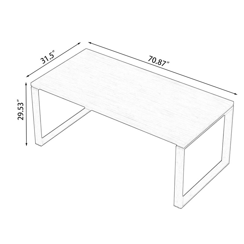 Brown Rectangular Solid Wood Dining Table, 29.53"H x 70.87"L x 31.5"W