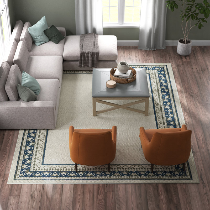 Inessa Geometric Indoor / Outdoor Rug, Rectangle 9'10" x 12'10"