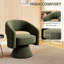 Chaise d'appoint pivotante en tonneau, chaise de salon rembourrée moderne avec rembourrage épais pour la lecture, vert