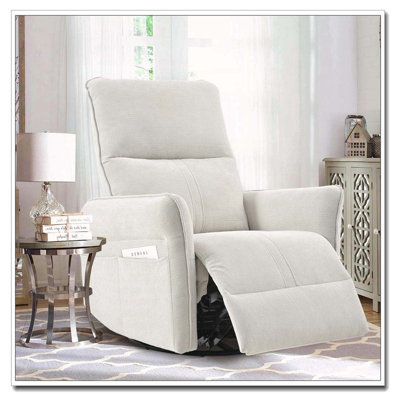 Fauteuil inclinable électrique à bascule, Gris, 360°, Tissu