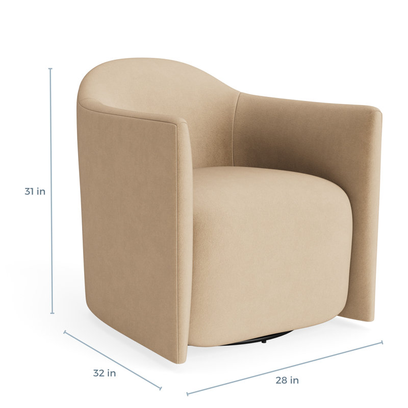 MTO - About Face Swivel Lounge Chair, Camel Velvet
