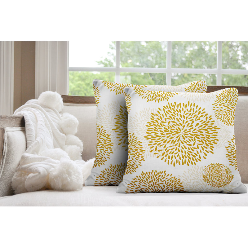 Coussin Confetti, L 17 po x H 17 po, Jaune