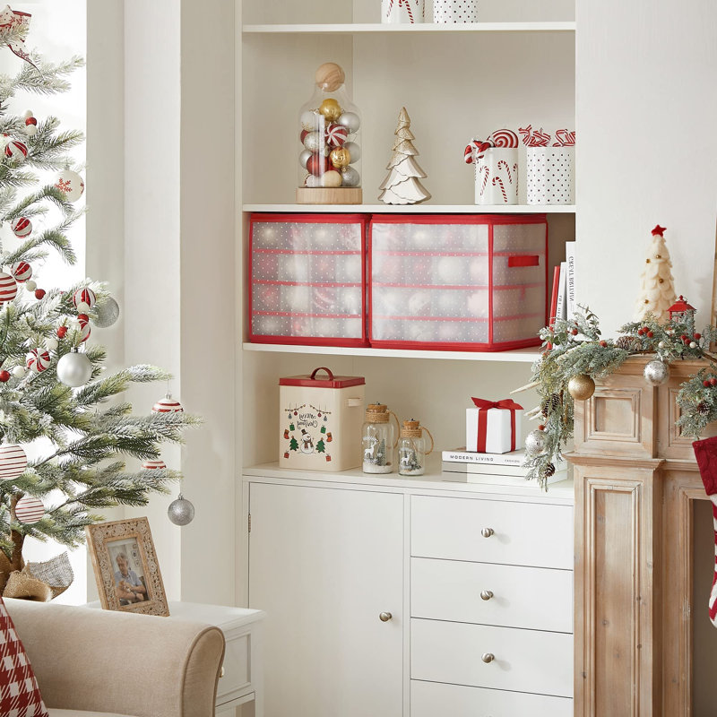 Ornament Storage, White/Red