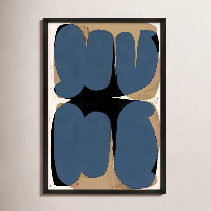 «Ziya Forme Astratte» par Marco Marella - impression, Papier avec cadre noir simple, H 25 po x l 17,5 po x P 1,25 po