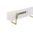Chrisina Modern TV Stand with Elegant White & Gold Finish, 70.9 x 19.7 x 11.8 inches | 100% Melamine Coated Particle Board, Thickness: 0.7 inches | Stylish Design Perfect for Living Room & Entertainment Spaces, Durable & Chic-105514841