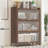 44'' Tall Metal 3 Flip Doors Cabinet, Bookcase with Storage-592988280