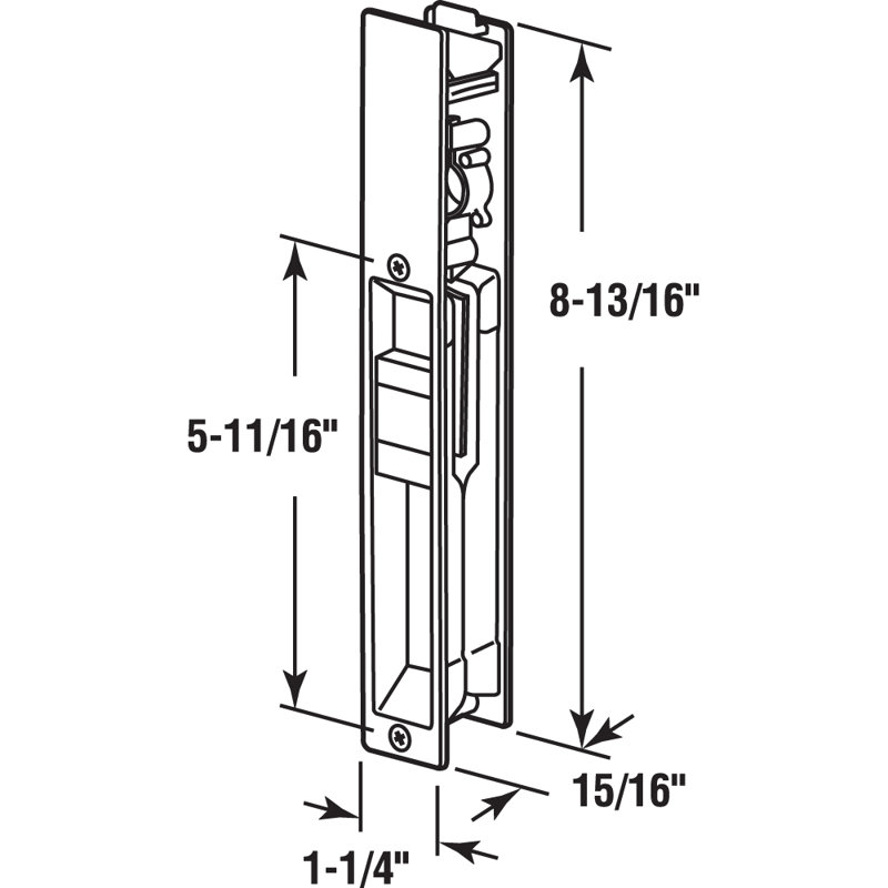 Prime-Line Sliding Door Handle Set, Mortise Style, Aluminum (Single Pack)
