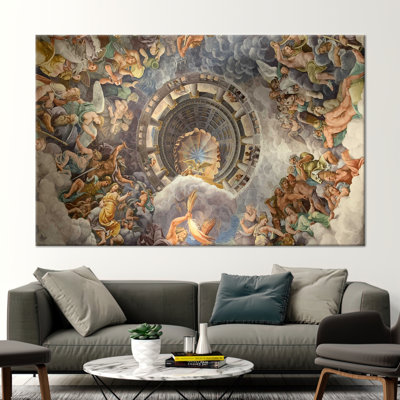 Giulio Romano Painting, Reproduction Art, Famous Artwork, View of Olympus Artwork, Home of the Gods Wall Decor, Oil Painting Print,
