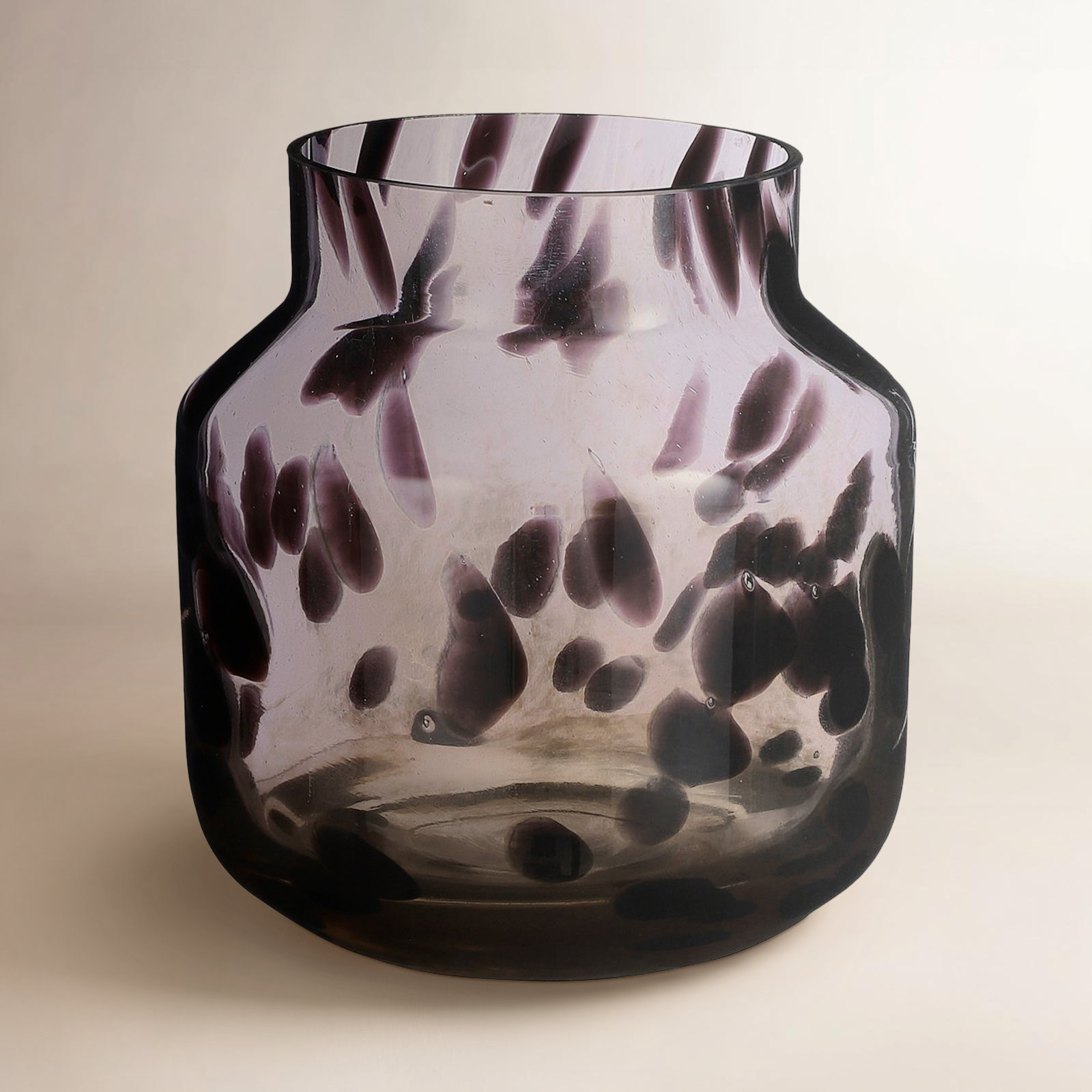 Goldia Glass Table Vase, Purple, 8.85" H x 8.25" W x 8.25" D