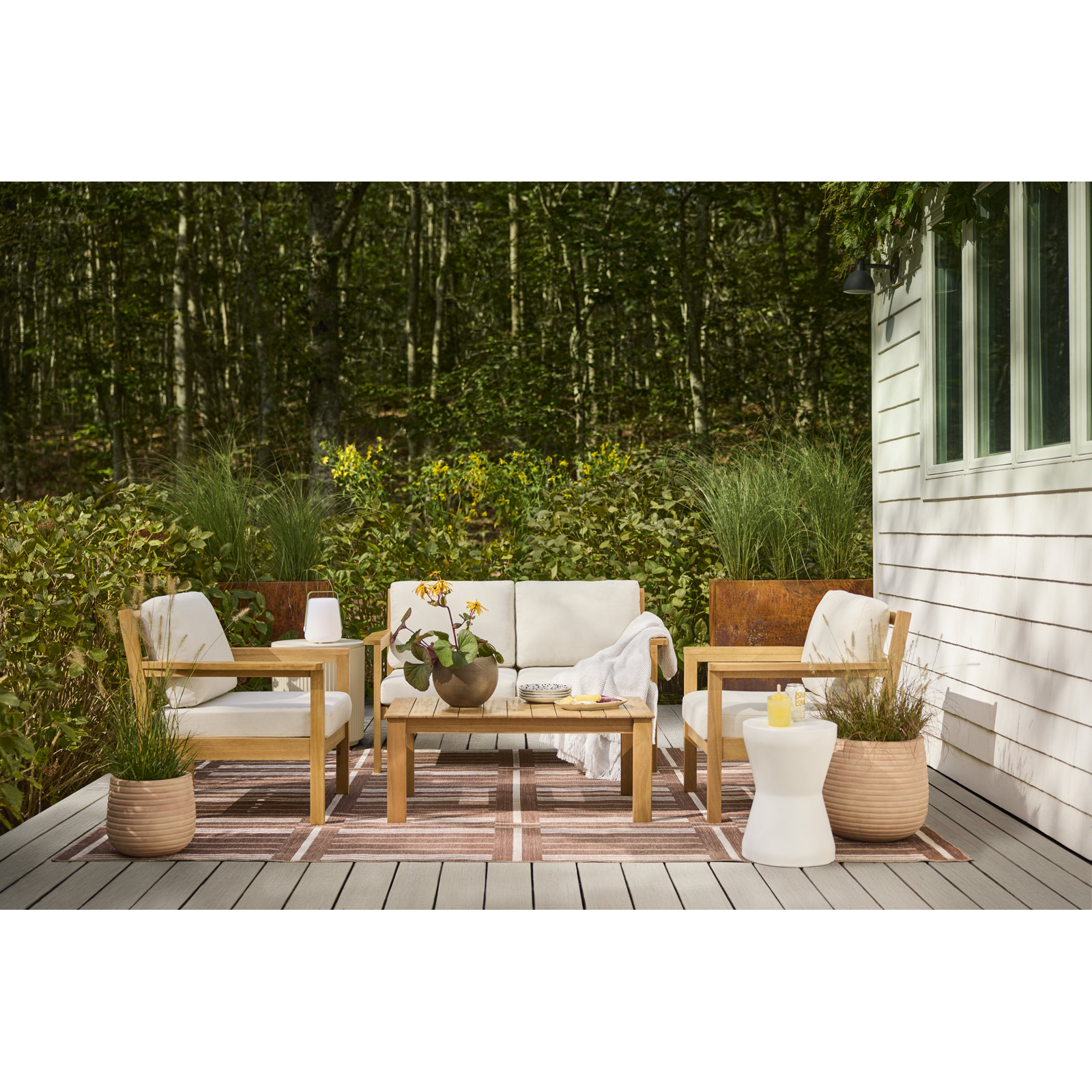 Zenni Concrete Patio Table, Sage Green