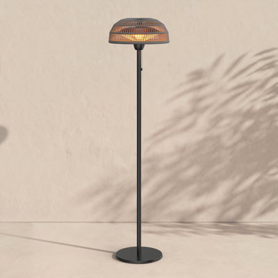 1500W Freestanding Patio Heater Woven Lamp with IP44 Waterproof, Anti-Tip Protection, Adjustable Height