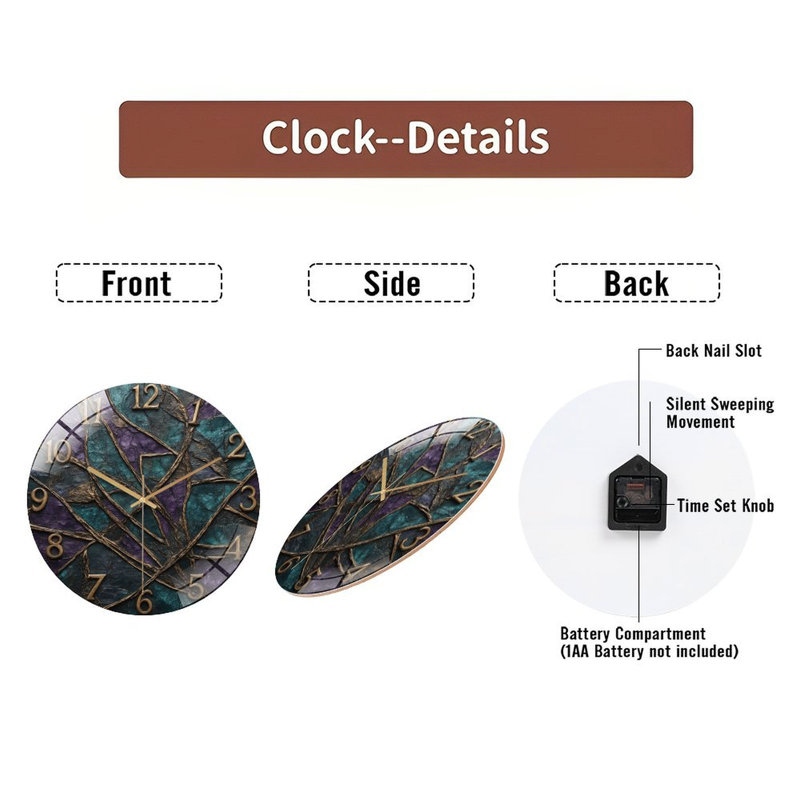 Horloge murale texturée avec chiffres