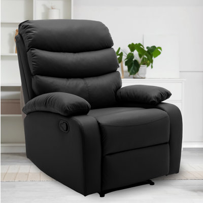 Fauteuil inclinable Basic en tissu technique avec repose-pieds, fauteuil inclinable ergonomique manuel pour petit salon, bureau, véhicule récréatif
