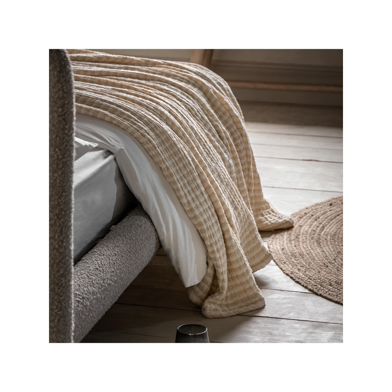 Avren Linen Blend Solid Colour Bedspread
