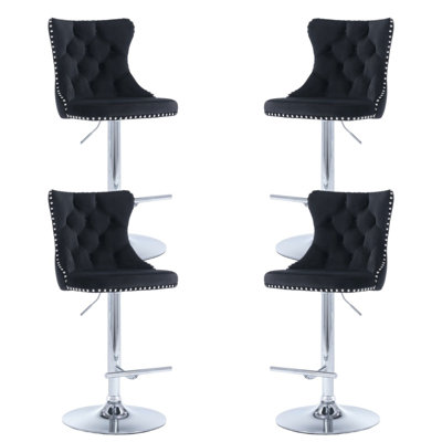 Rosella Swivel Upholstered Adjustable Height Counter Stool with Metal Frame