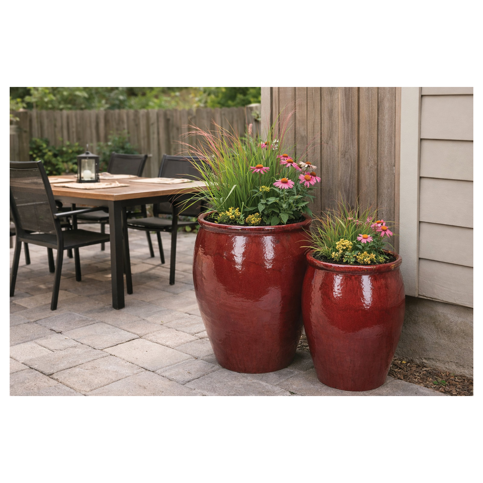 Medium Vase Set Of 2 A,B , Oxblood