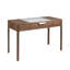 Walnut dressing table with marble-look glass top