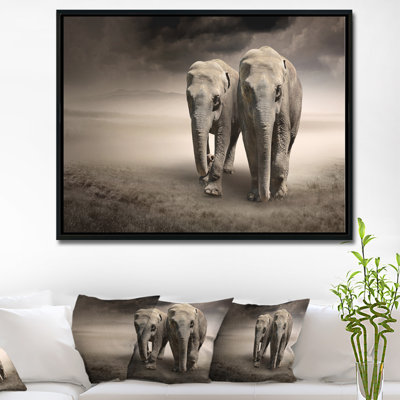 Elephant Pair, Motion - Graphic Art