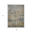 Tapis extérieur lavable abstrait étain et blé 5 pi x 8 pi