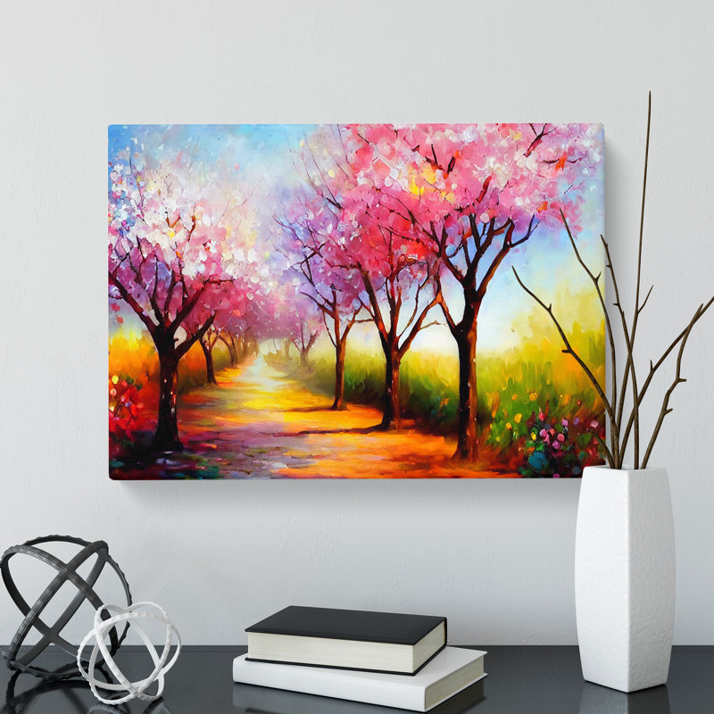 Cherry Blossom Tree Park Vol.7 - Wrapped Canvas Painting
