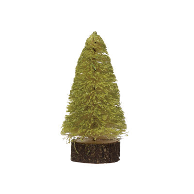 Sisal Bottle Brush Tree With Wood Slice Base