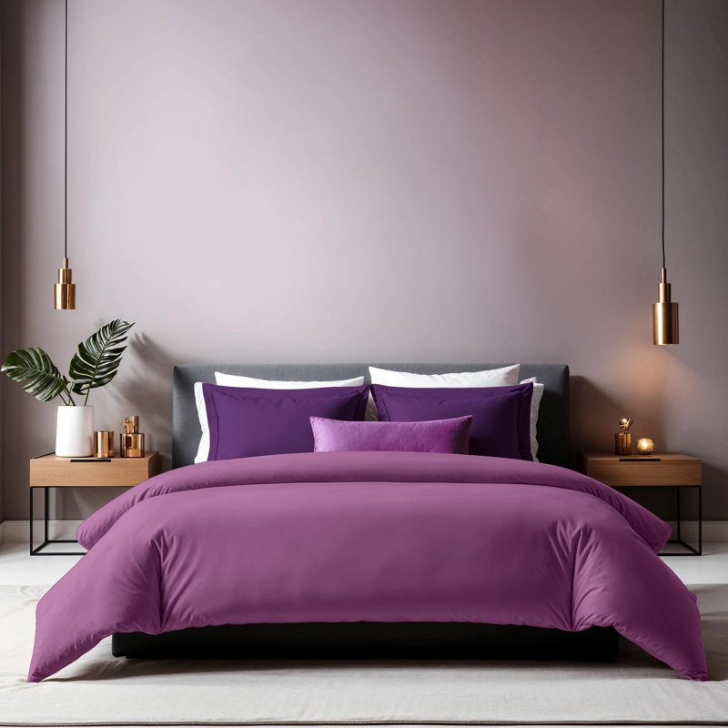 Housse de courtepointe Ranforce, Housse de couette pour lit simple, Mauve clair
