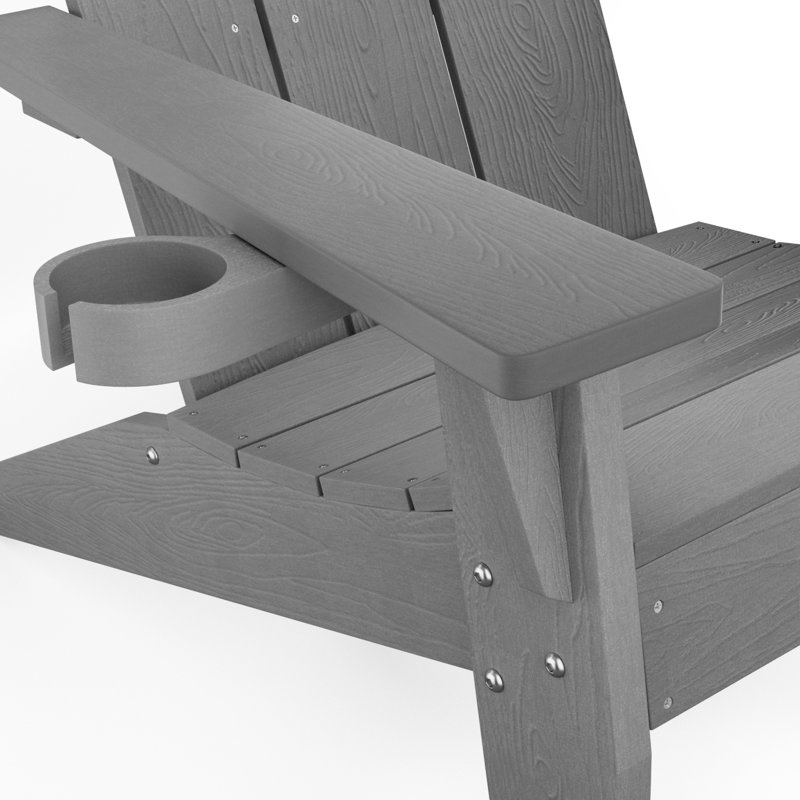 Chaise Adirondack en plastique / résine Harlean, Gris