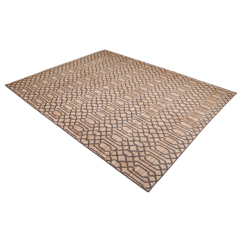 Sophie Geometric Area Rug in Brown/Beige, Rectangle 6' x 9'