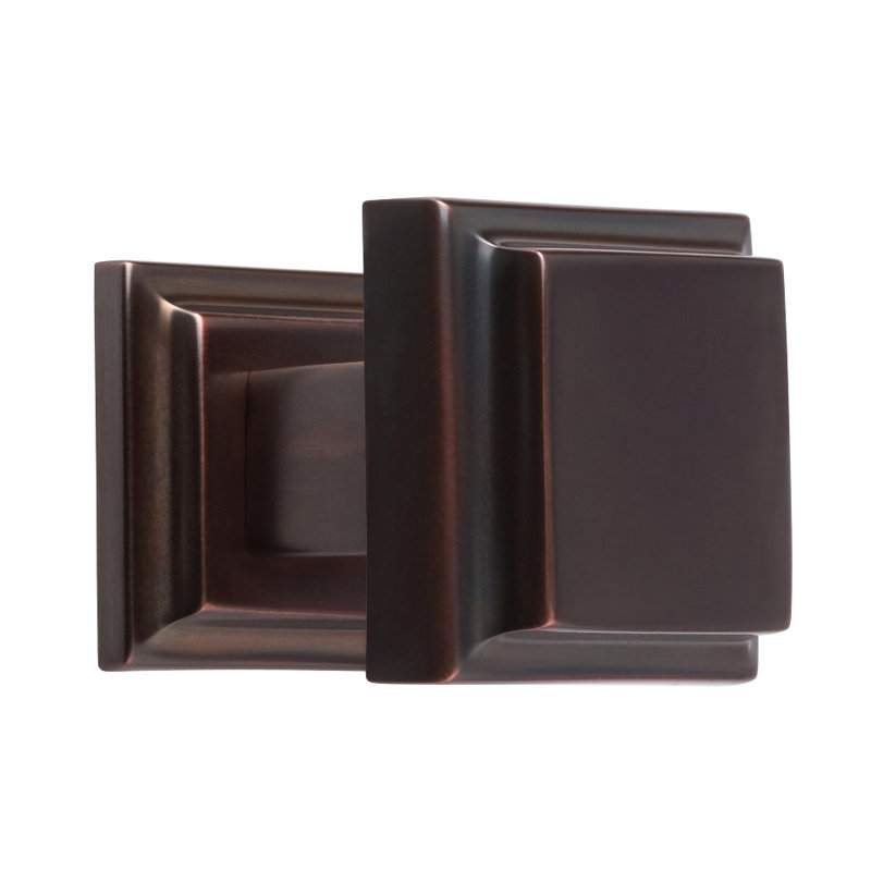 Alhambra Square Knob, 1.26" H x 1.25" W x 1.25" D, Brushed Brass