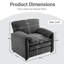 Fauteuil surdimensionné en chenille avec coussin d'assise et structure renforcée