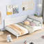 Lit de jour double en blanc - Élégant style Mid-Century moderne avec structure en bois et base solide de conception classique-519249091-519249090