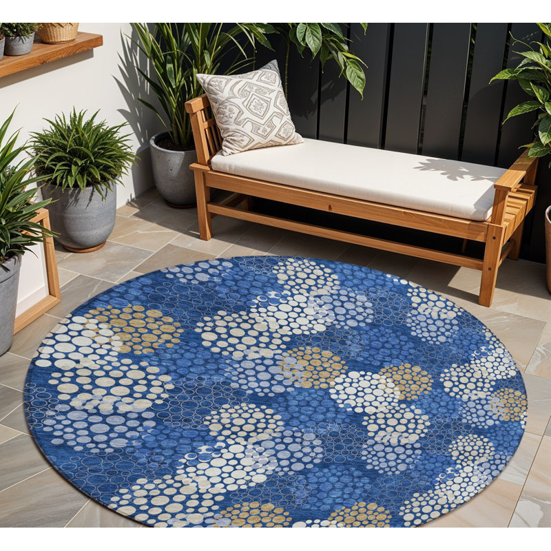Tapis intérieur lavable à pois 8 po